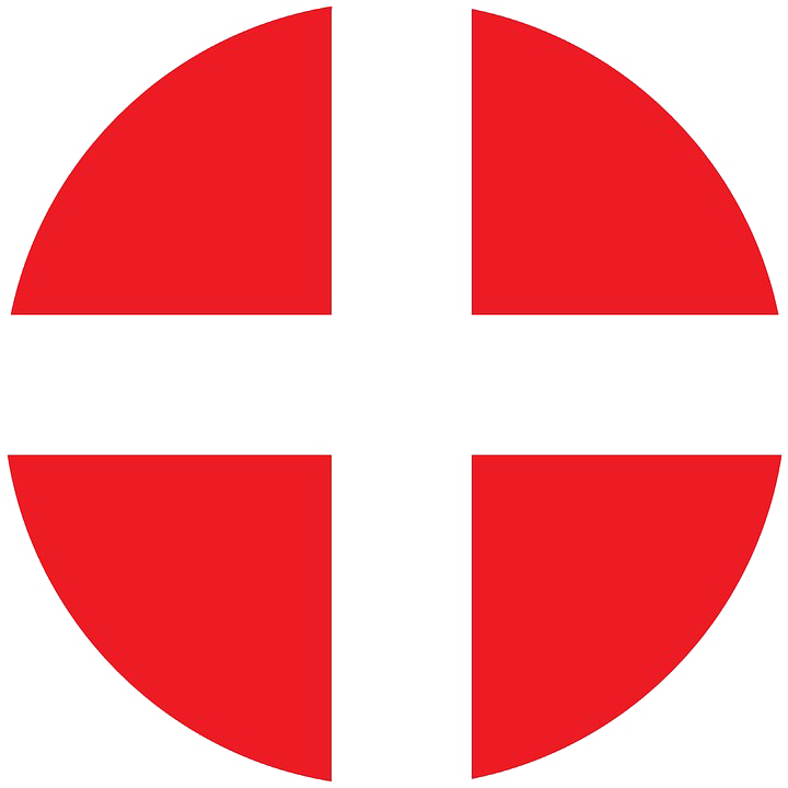Round Denmark Flag PNG Transparent Image