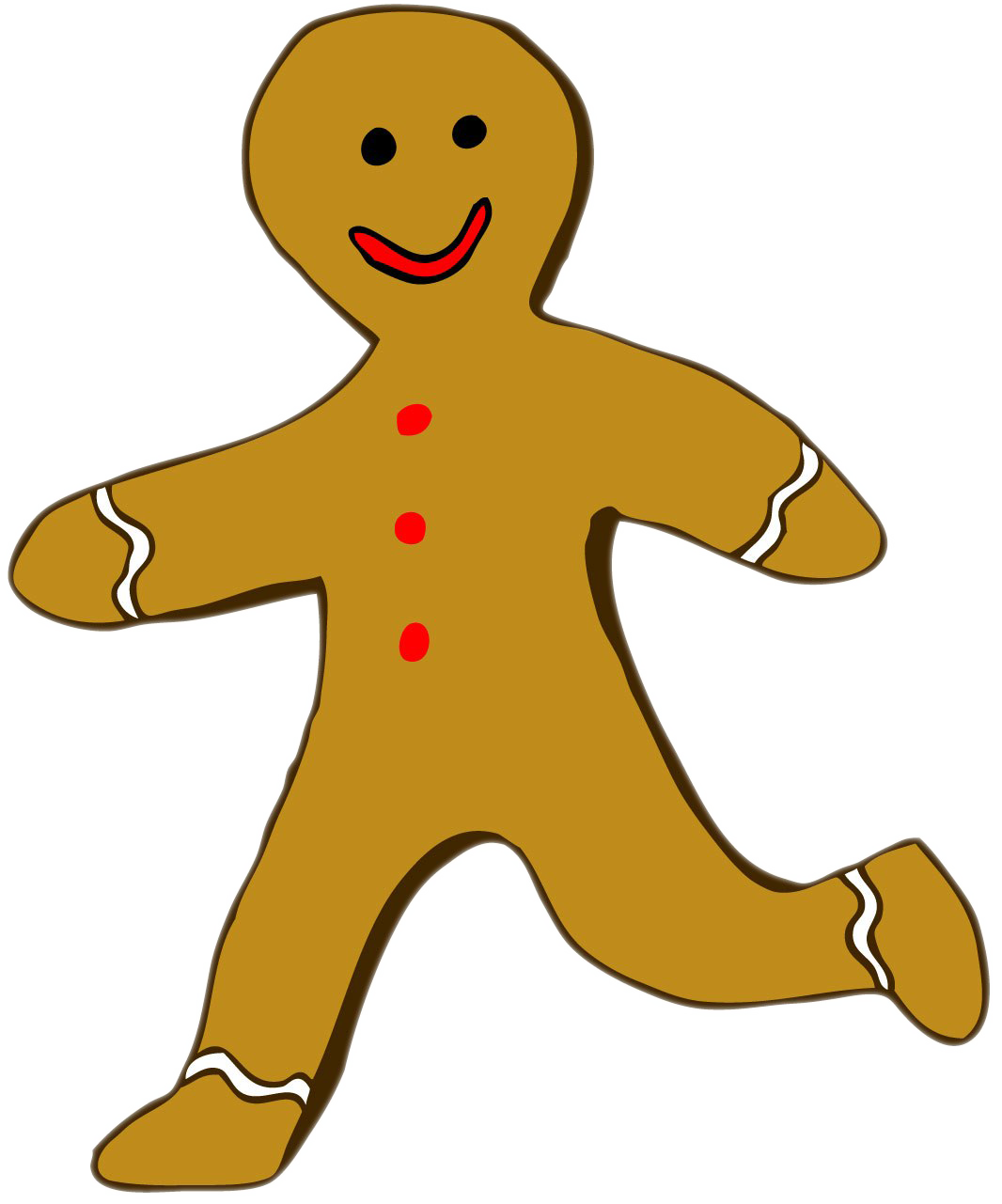 Pagpapatakbo ng Gingerbread Man PNG mataas na kalidad na Imahe