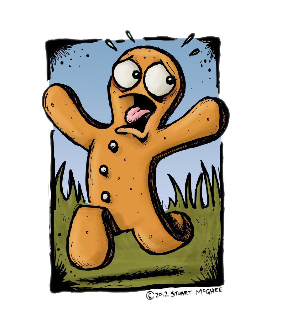 Running Gingerbread Man PNG Image