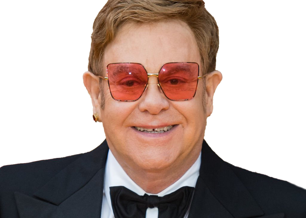 Singer Elton John PNG High-Quality Image