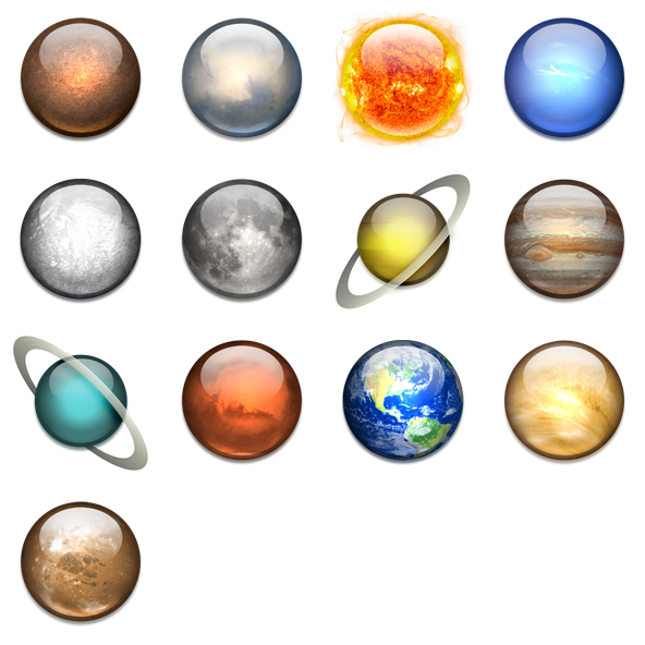 Sonnensystem transparente Bilder