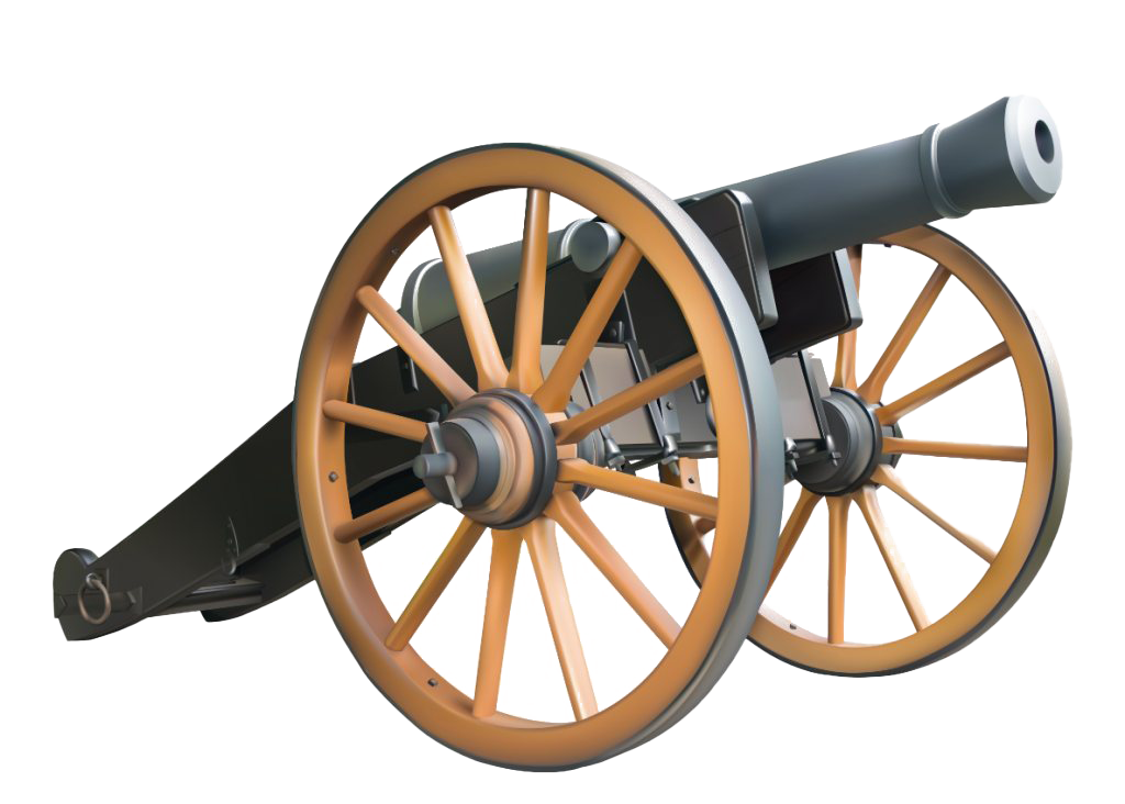 Immagine di alta qualità del cannone antico PNG