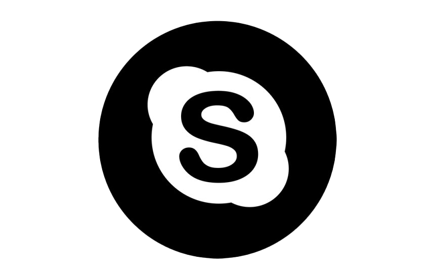 Zwart en wit Skype-logo PNG-Afbeelding Achtergrond