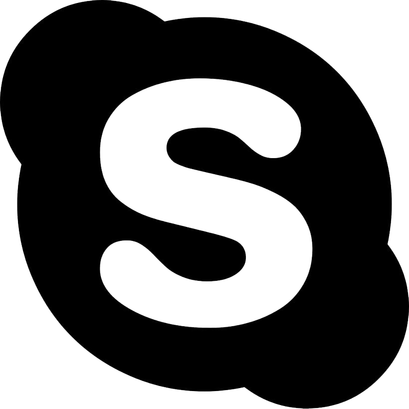 Zwart en wit Skype-logo PNG-foto