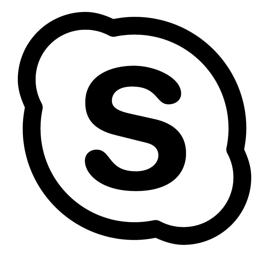 Zwart en wit Skype-logo PNG Transparant Beeld