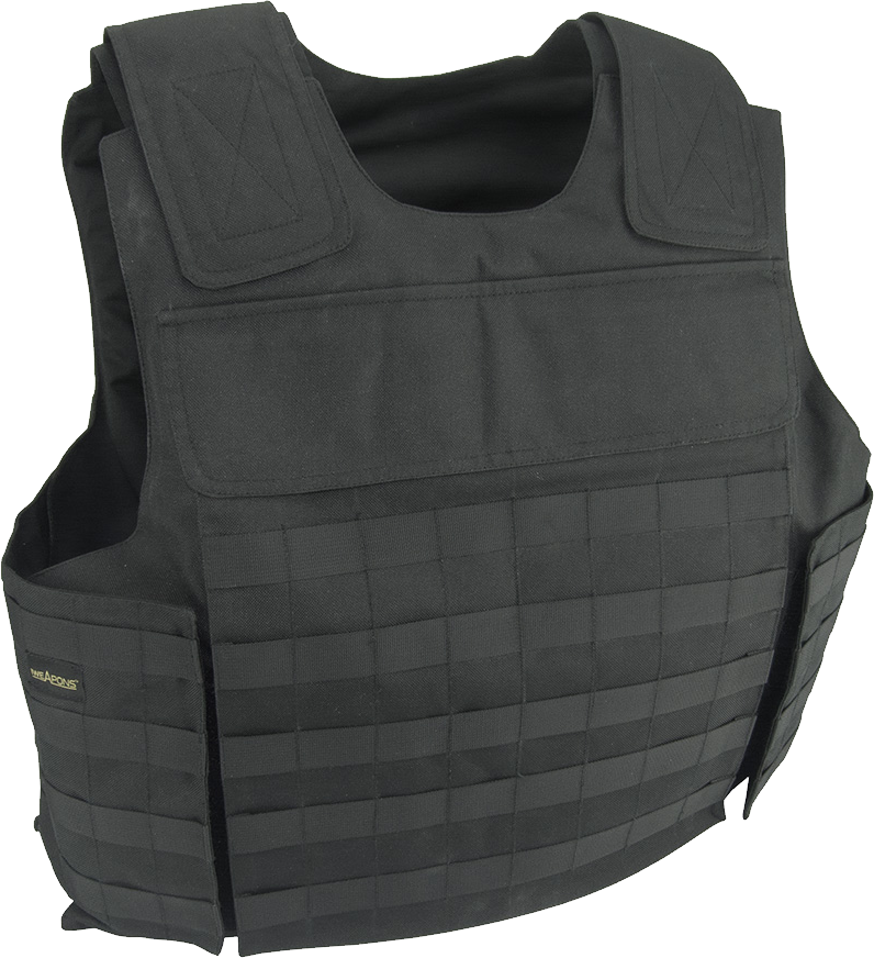 Black Military Bulletproof Vest PNG Photo