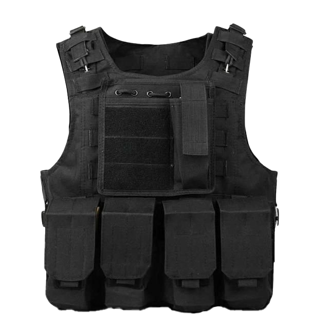 Black Military Bulletproof Vest Transparent Image