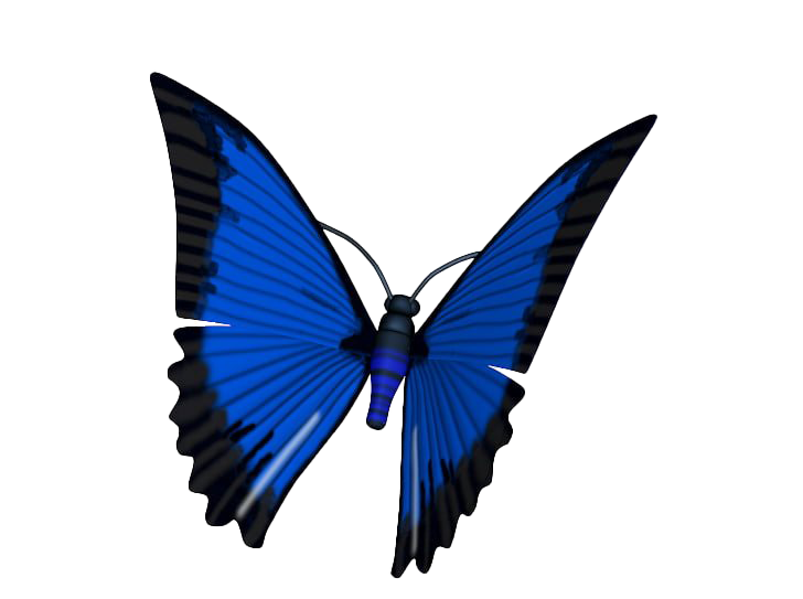 Blue Animated Butterfly PNG High-Quality Image