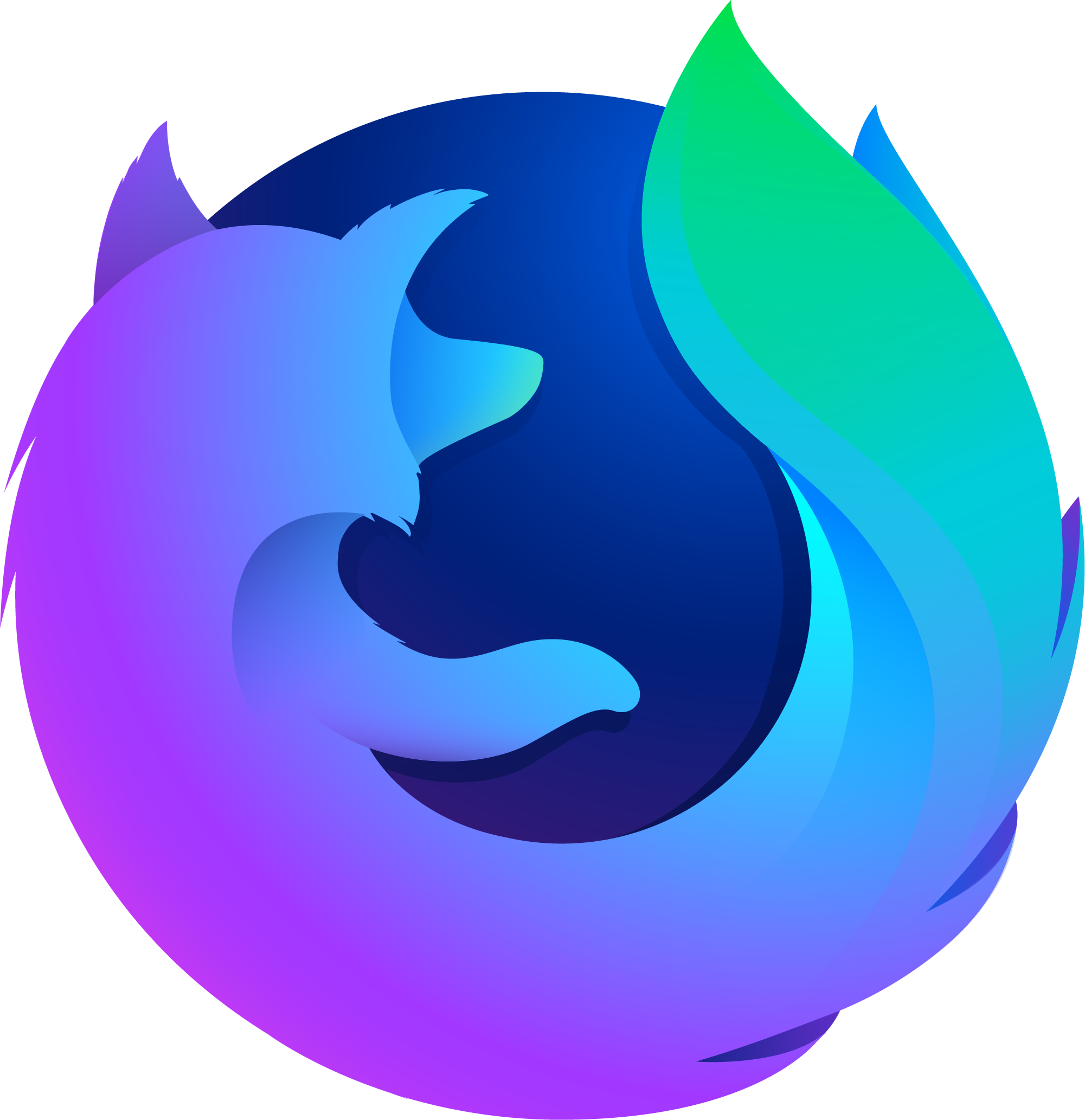Blue Firefox PNG Image