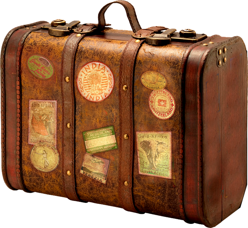 Brown Travel Suitcase PNG Image