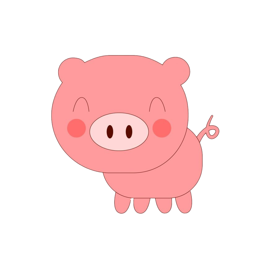 Fundo transparente de porco bonito PNG