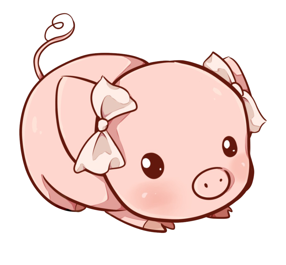 Cute Pink Pig PNG Transparent Image