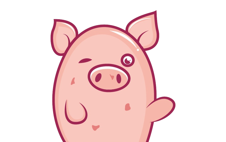 Imagem transparente de porco rosa fofo