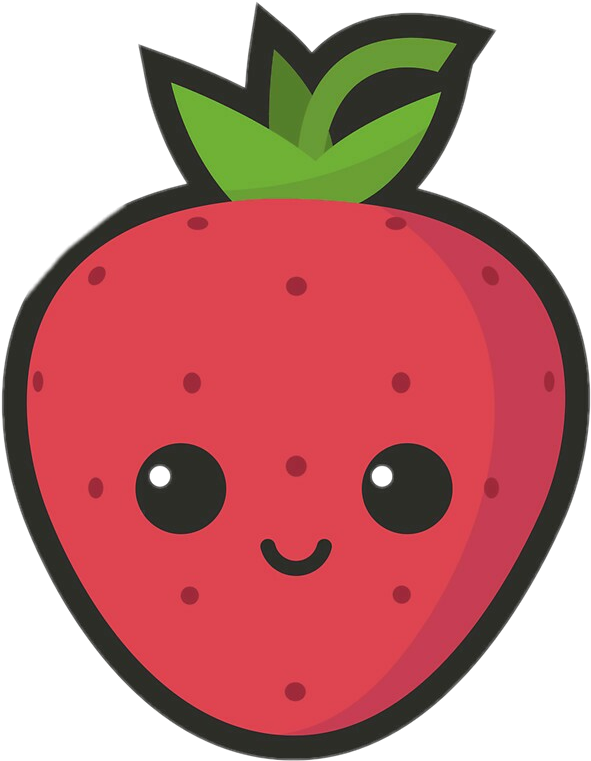 Cute Strawberry Transparent Background PNG