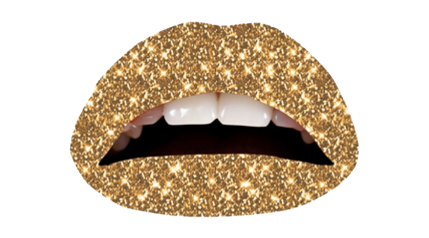 Glitter Gold Lips PNG Image Background