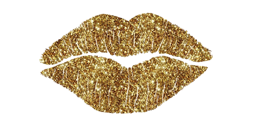 Glitter Gold Lips Transparent Image