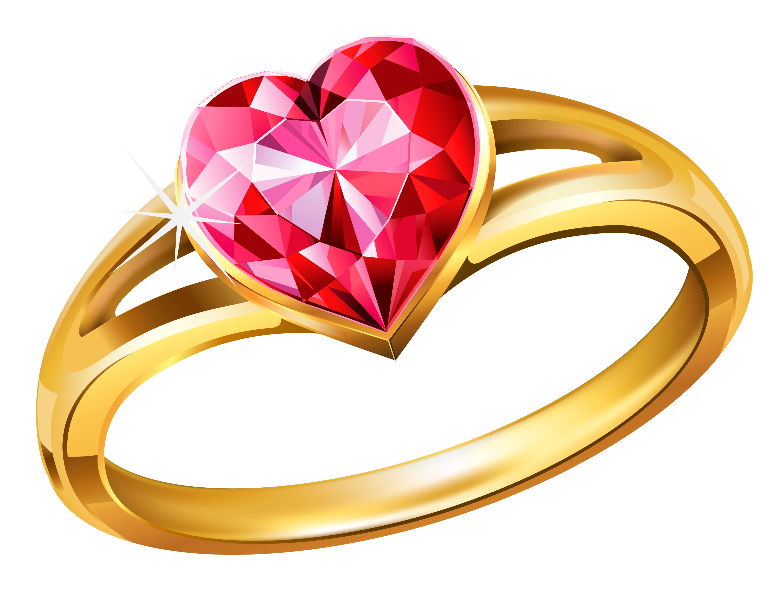 Gold Heart Ring PNG Image Background