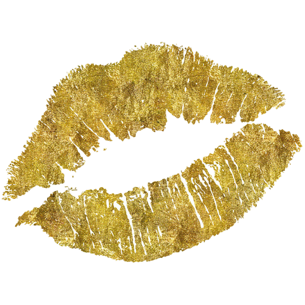 Gold Lips PNG Image Background