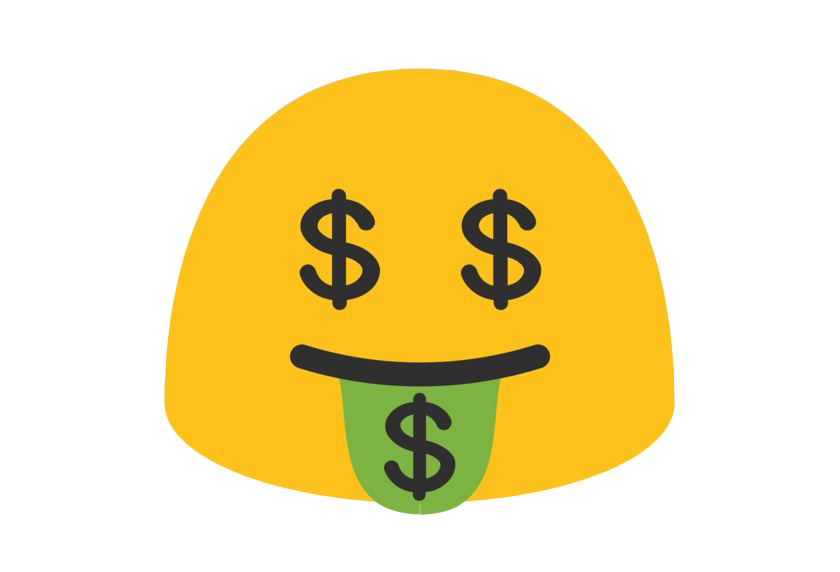 المال emoji PNG صورة خلفية شفافة