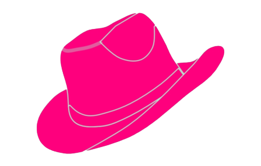 قبعة رعاة البقر الوردي صورة شفافة