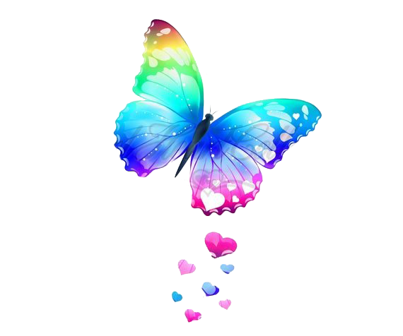 Fond Transparent de papillon arc-en-ciel PNG