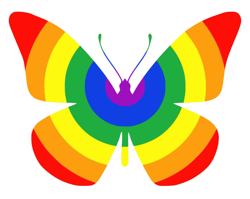 Rainbow butterfly Gambar Transparan