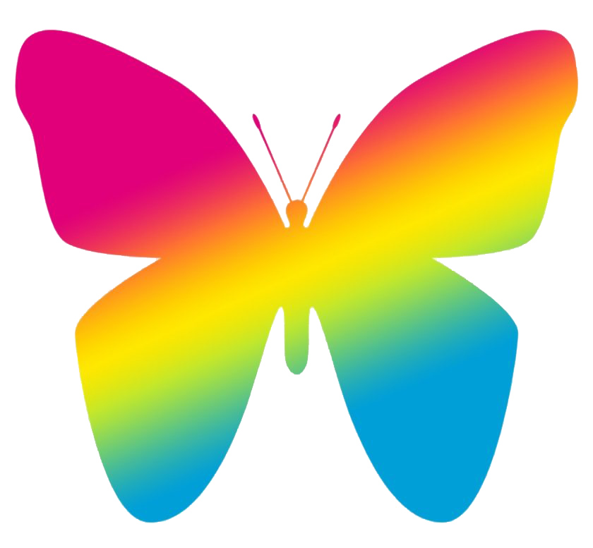 Regenbogen glühender Schmetterling Transparentes Bild