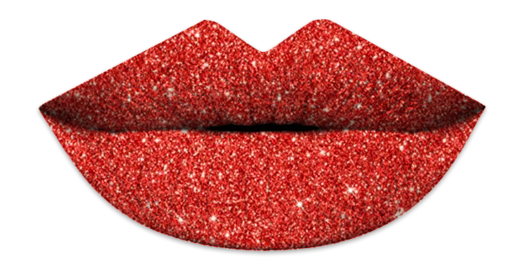 Red Glitter Lips PNG Image