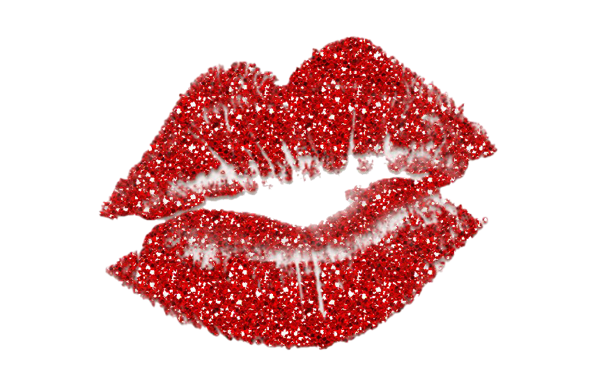 Red Glitter Lips PNG Transparent Image