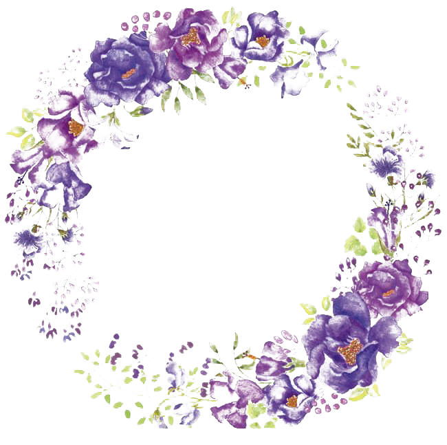 Round Lilac Wreath PNG Transparent Image