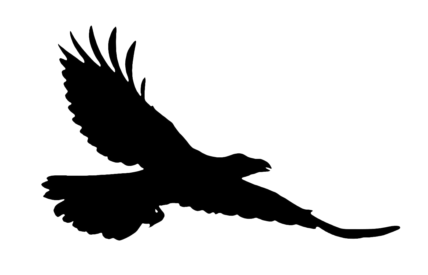Silhouette Flying Falcon PNG Transparent Image