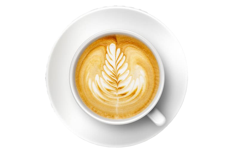 Bovenaanzicht cappuccino Transparante achtergrond PNG