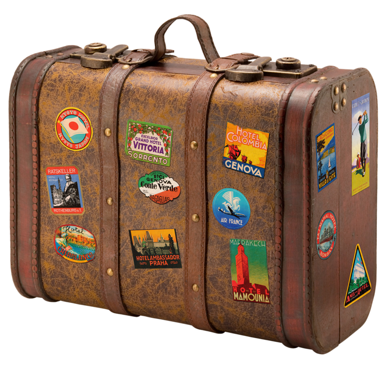 Travel Stacked Suitcase PNG Gambar Transparan