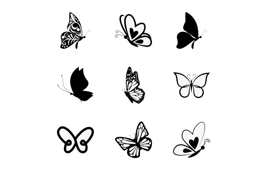 Vector negro mariposa PNG fondo de imagen