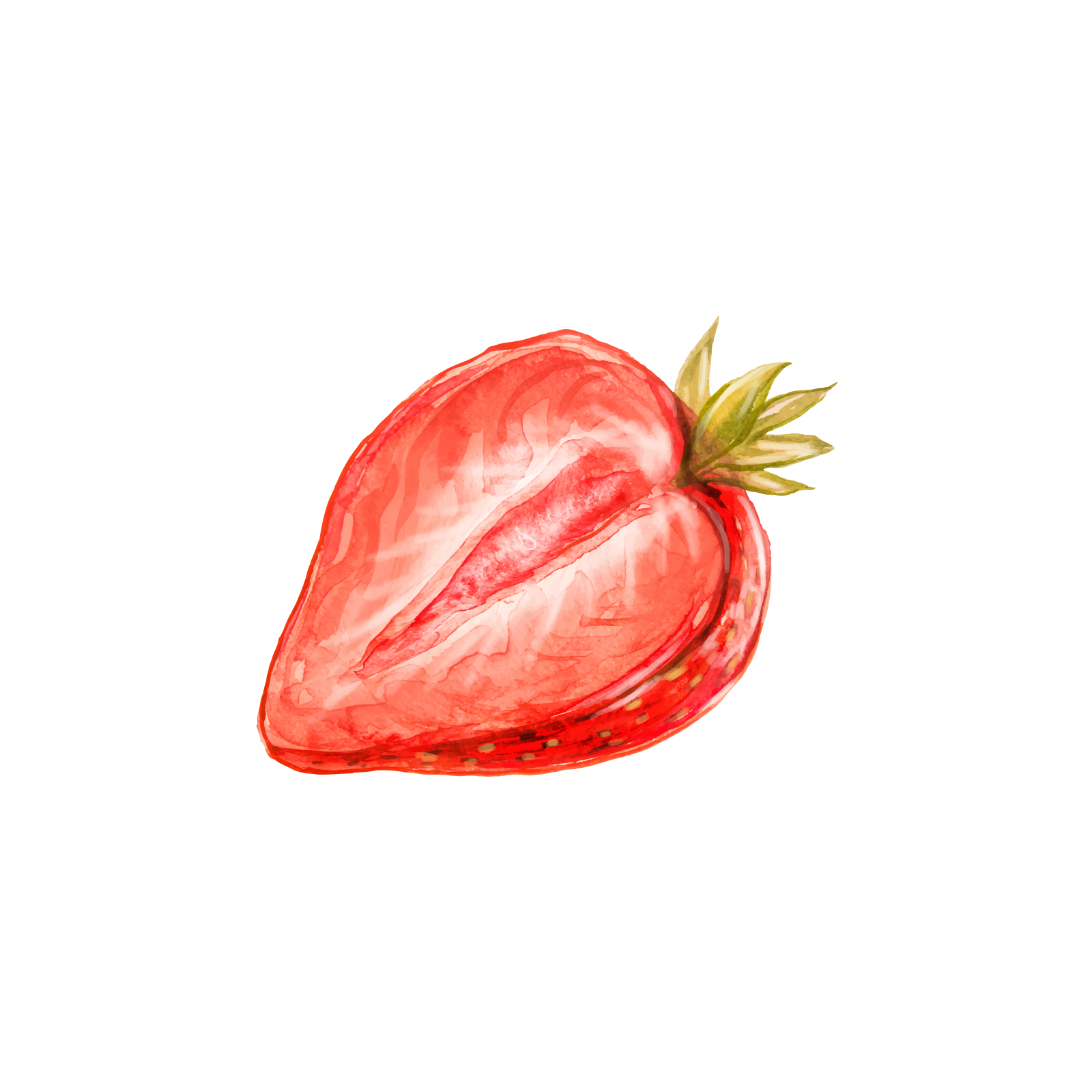 Gambar Watercolor Strawberry Transparan