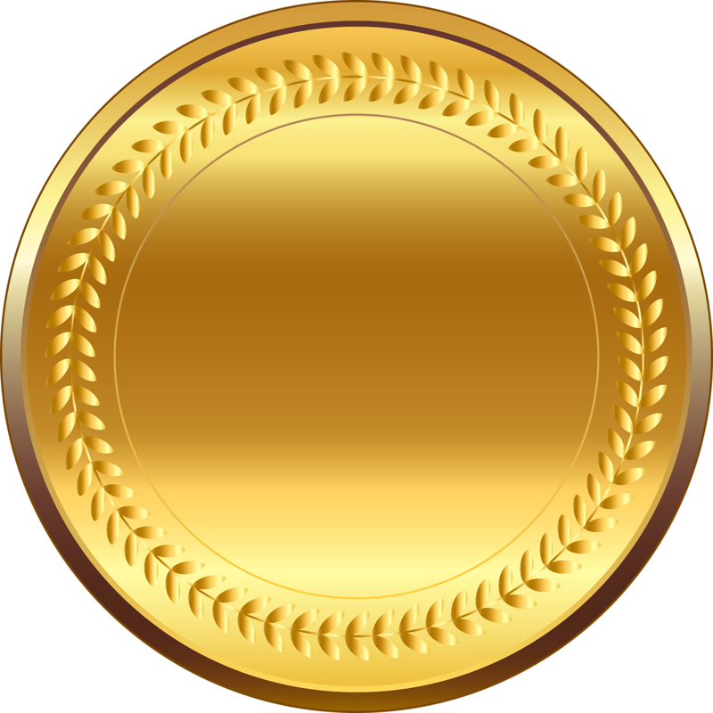 Medalla de oro en blanco PNG gratis imagen