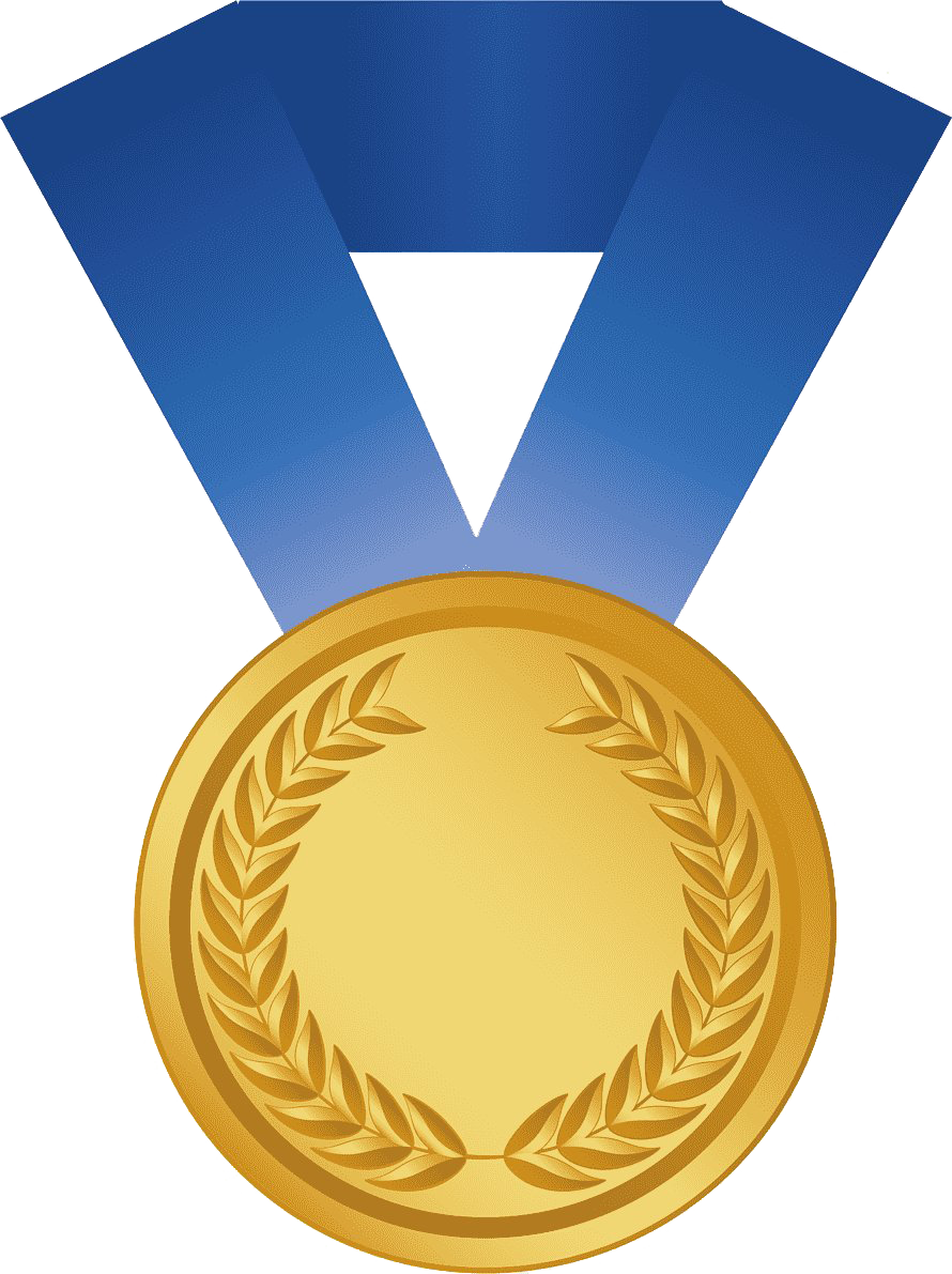 Medalla de oro en blanco PNG Pic