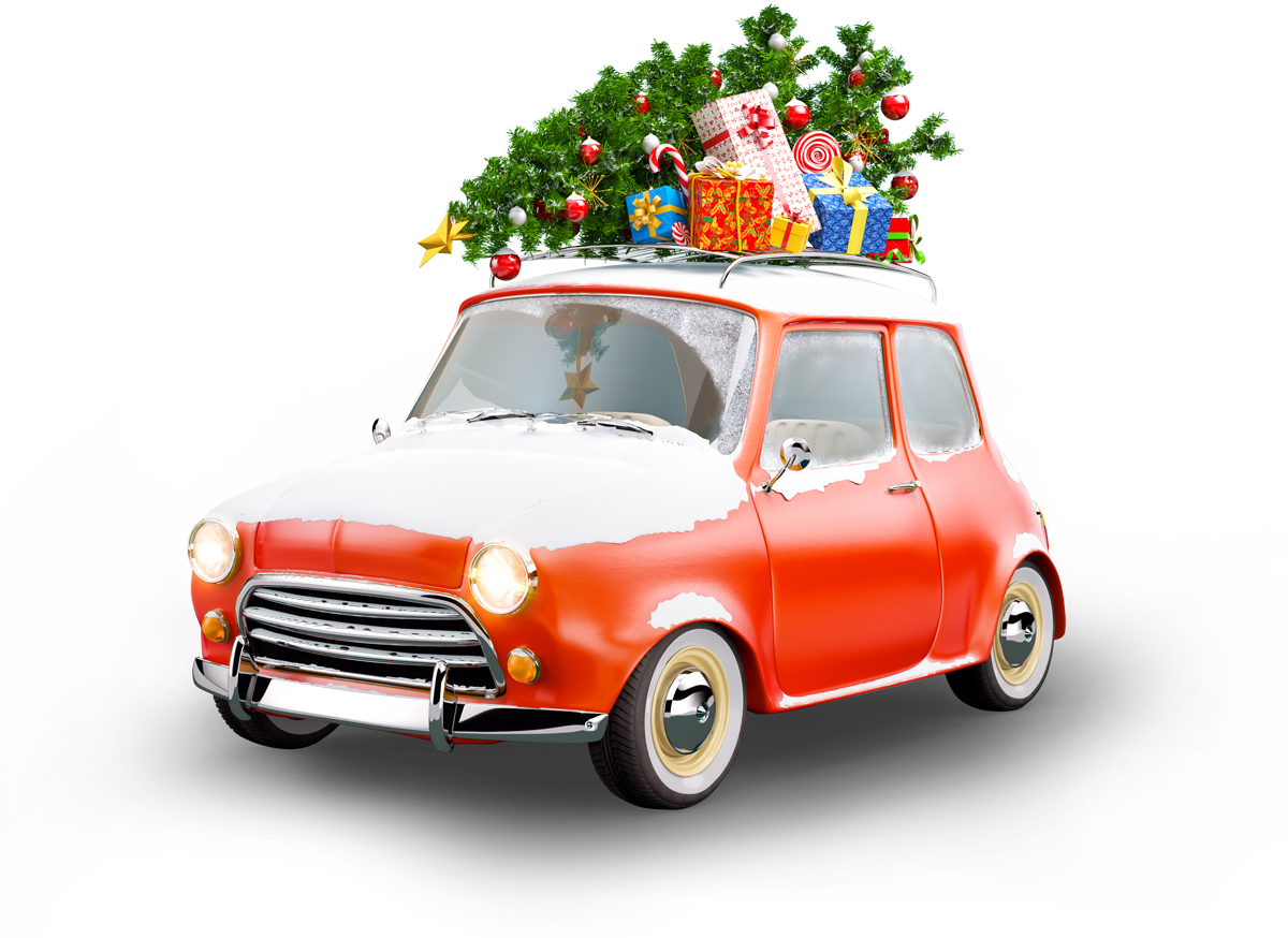 Imagen de fondo PNG de coche de Navidad