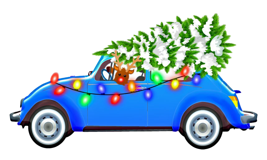 Christmas Car PNG Transparent Image