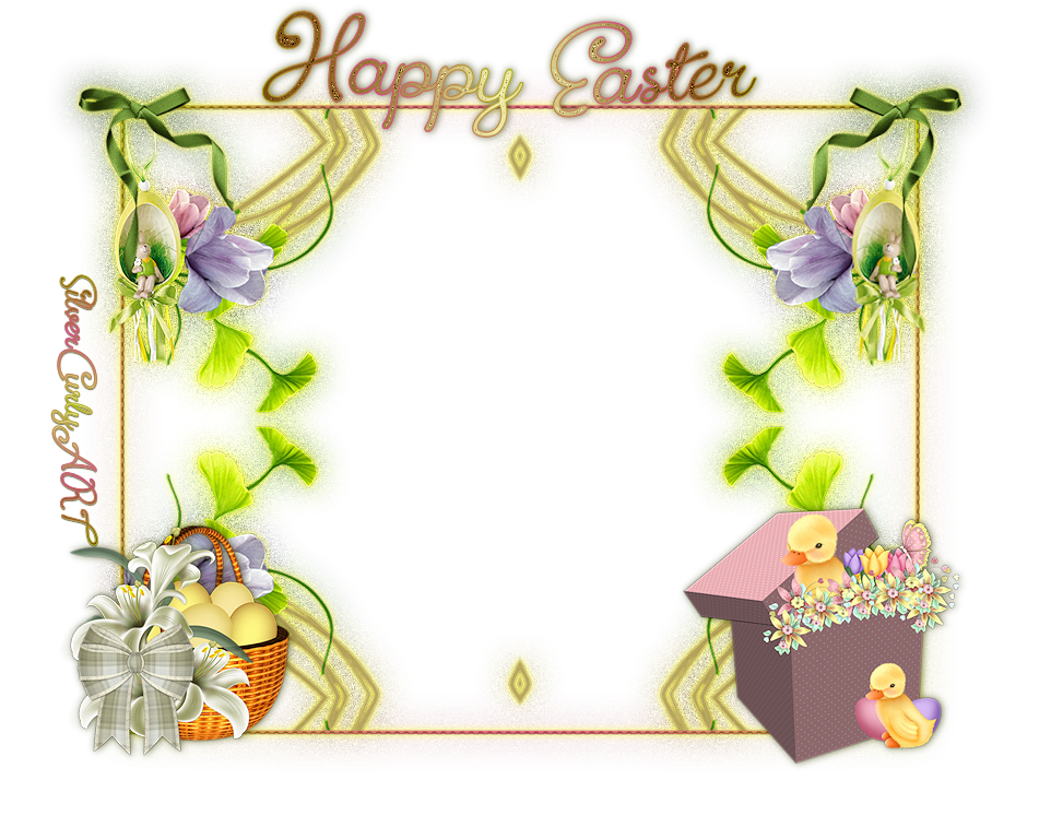 Decorative Easter Border PNG Photo