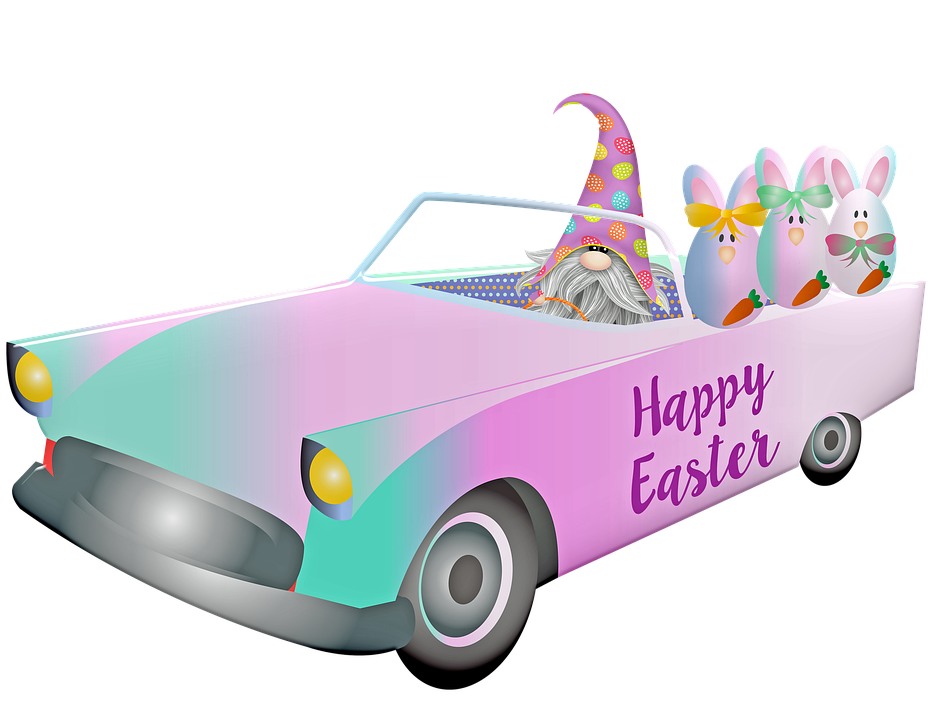 Easter Car PNG Image