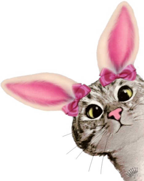 Easter Cat PNG Image Transparent Background