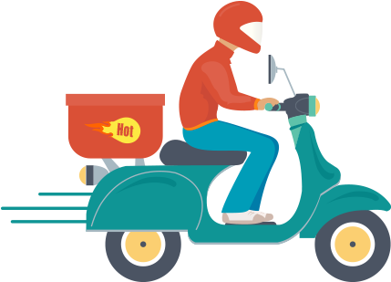 Food Delivery Scooter PNG High-Quality Image