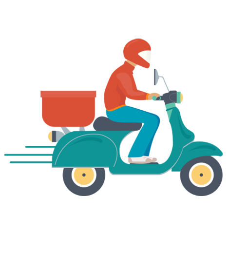 Food Delivery Scooter PNG Pic