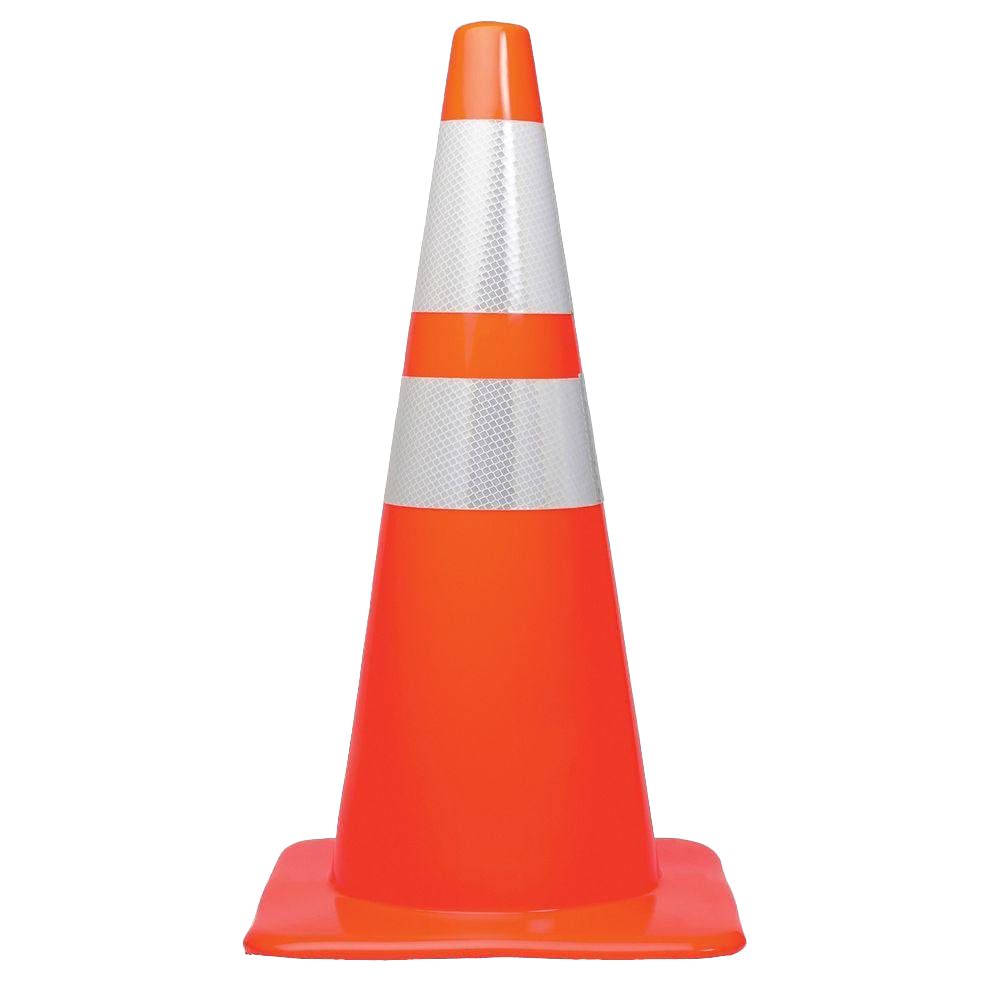 Orange Traffic Cone PNG Background Image