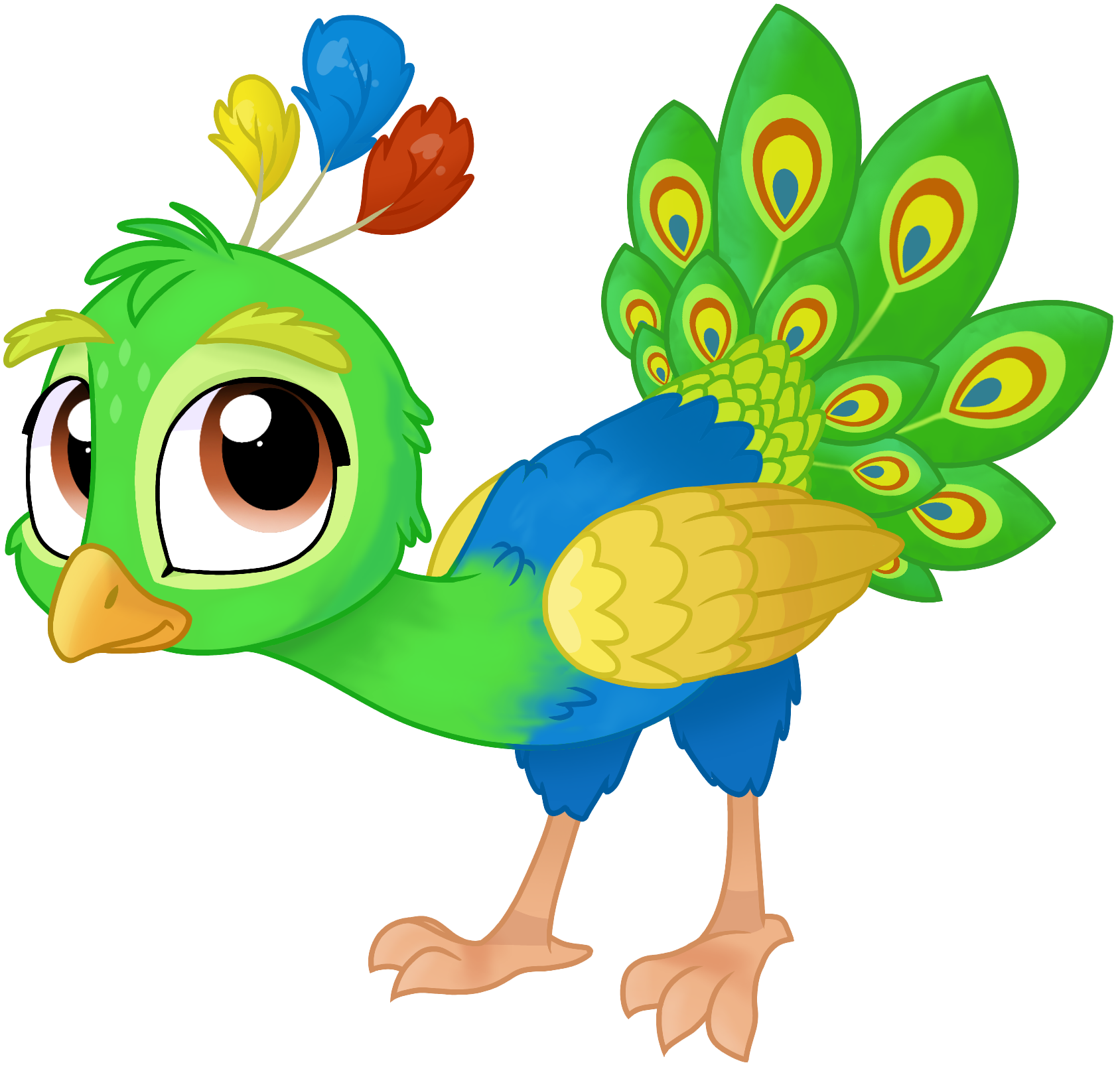 Peafowl Wildscapes Rainbow Eevee PNG