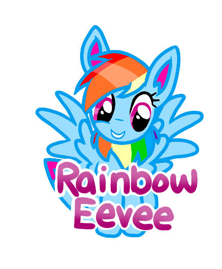 Rainbow Eevee Vector PNG