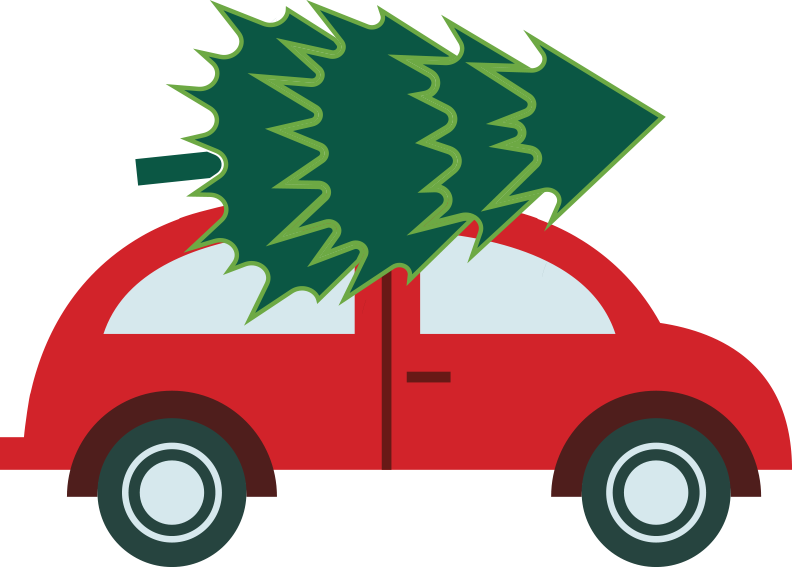 Red Christmas Car PNG Download Image