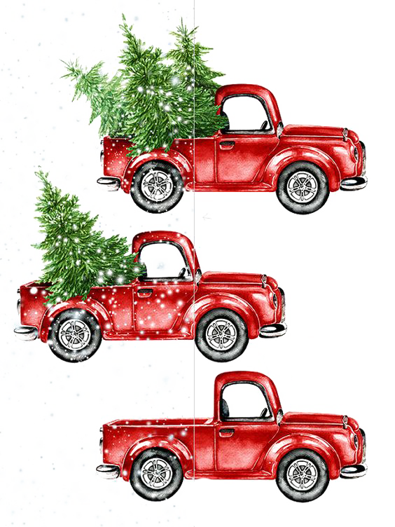 Red Christmas Car PNG Free Download