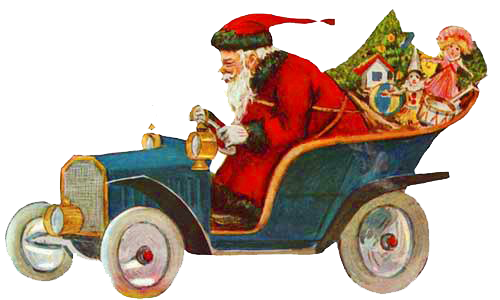 Santa Gift Christmas Car PNG Image